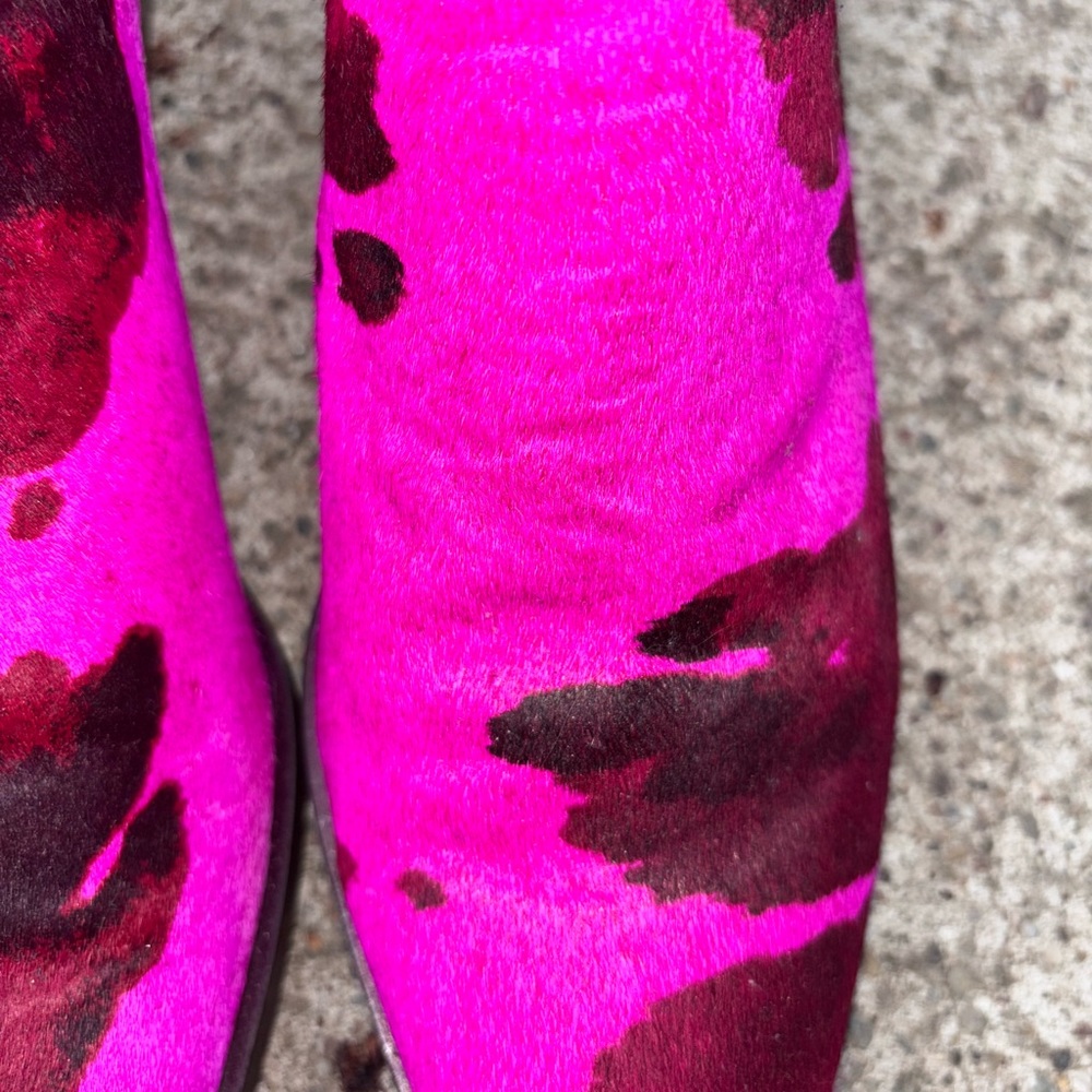 Zara pony hair ankle cowgirl boots custom colored women size 38 - Picture 5 of 6